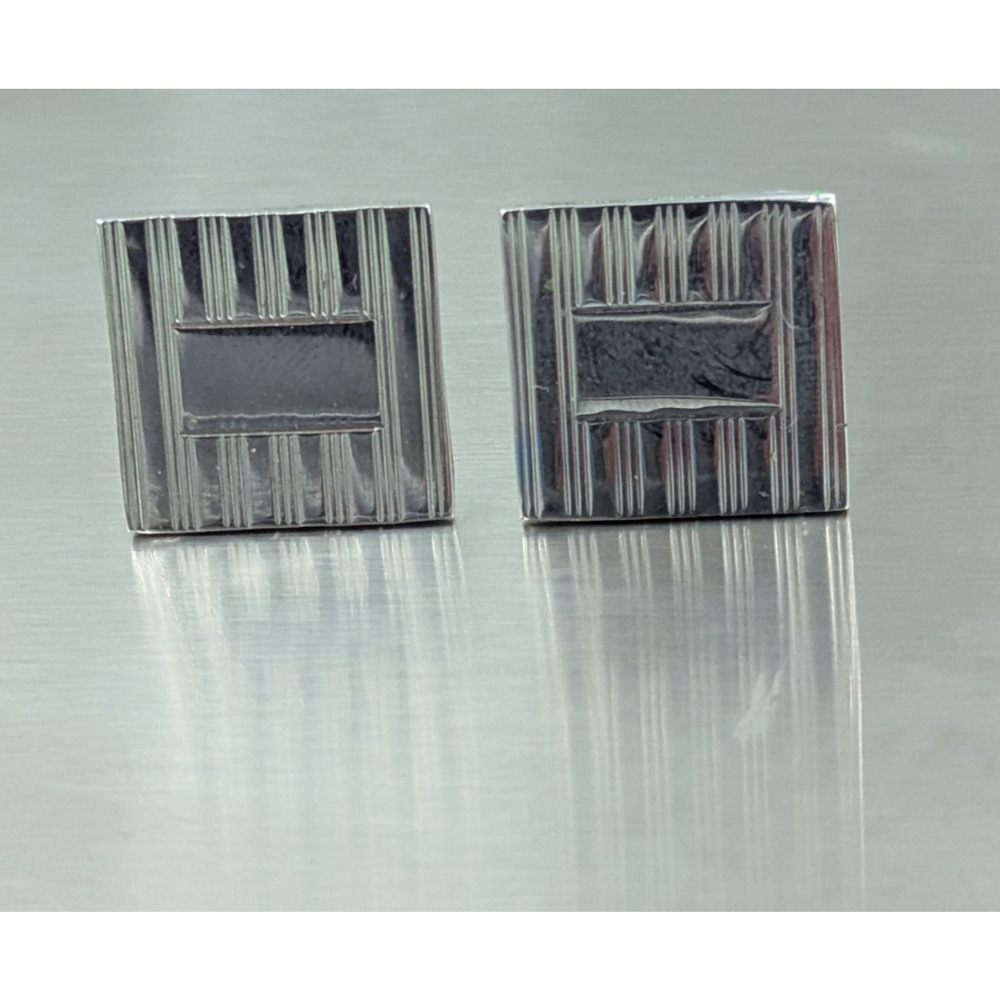 Vintage Sterling Silver Square Cufflinks By Raimond 10g